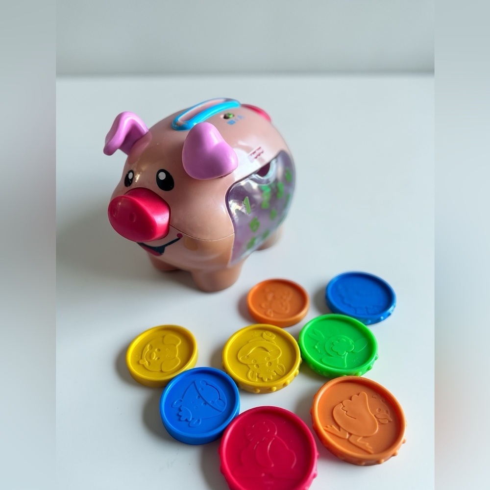 Fisher Price Piggy Bank Musical Toy With Coins